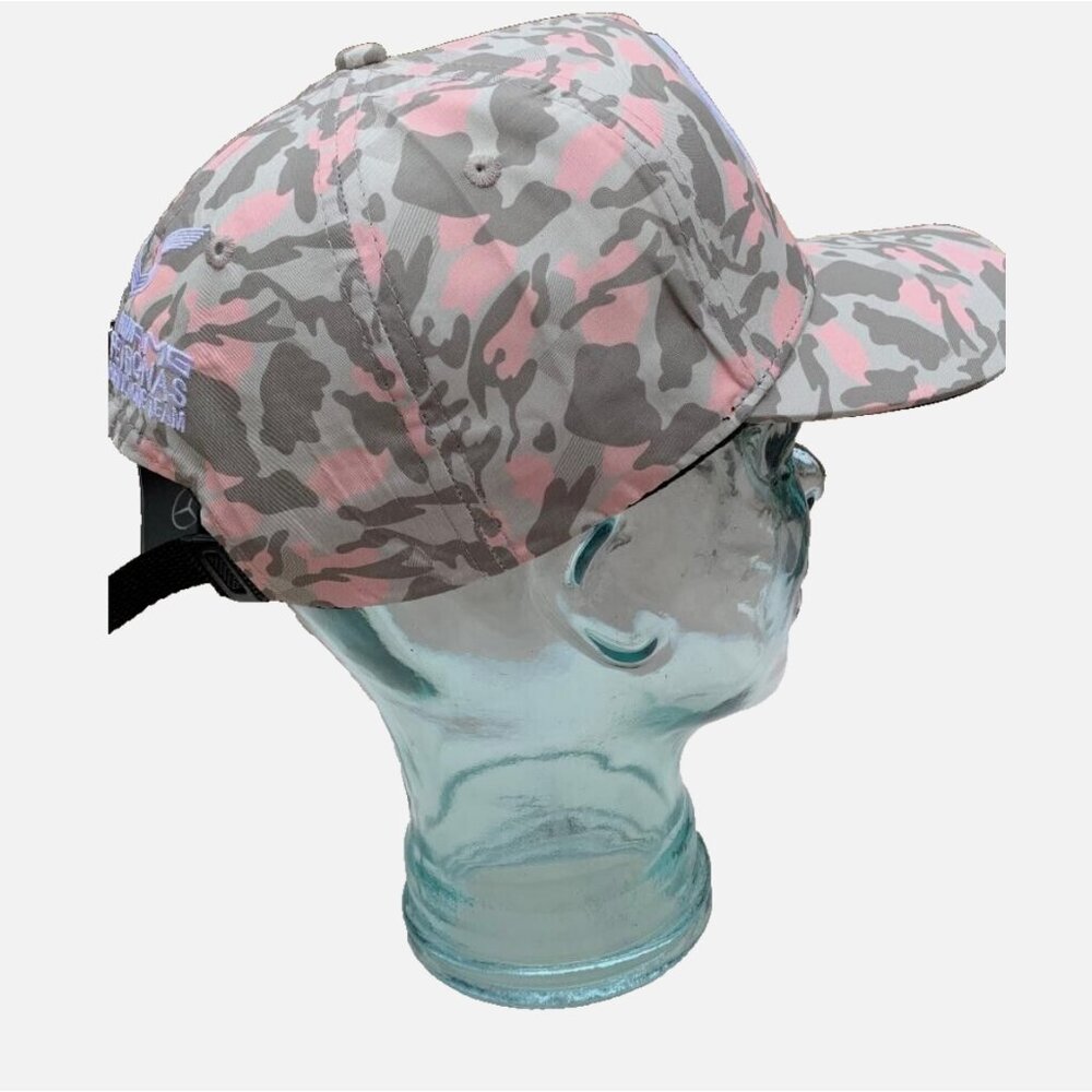 AMG Petronas F1 Racing Pink and Gray Camo Baseball Cap. Factory 2nd. - Picture 5 of 9